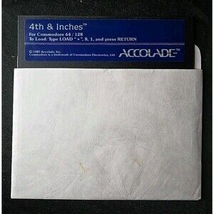 Commodore 64 Disk C64/C128 DISK - 4TH AND INCHES - Accolade 1980, Untested